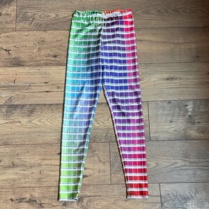 Blackmilk Rainbow Grid Leggings — Multicolor Fade